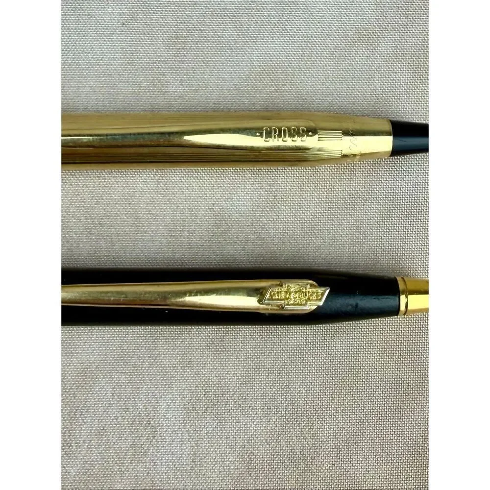 Vintage Cross 12KT Gold Pencil + Cross Chevy Pencil Set with Box READ